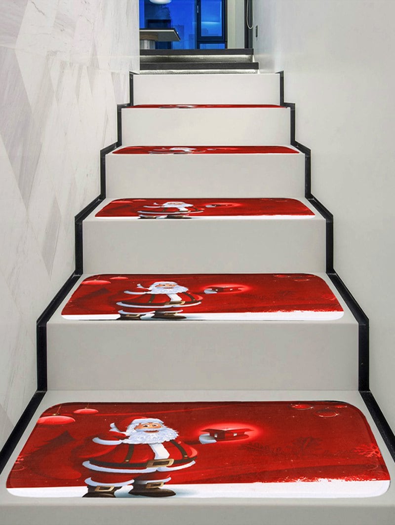 Christmas Santa Claus Pattern Stair Tread Rugs