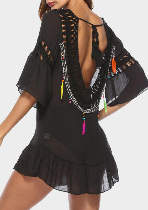 Feather Tie Backless Cover Up