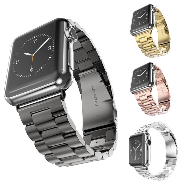 stainless steel strap classic buckle adapter link bracelet watch band 42mm 38mm for apple watch iwatch series 4 3 1/2 epacket