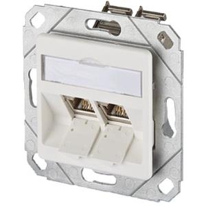 METZ CONNECT BTR IT CONNECT E-DAT modul 8/8(8) UPk - Anschlussdose, unterputz - RJ-45 X 2 - Pure White, RAL 9010 - 2 Ports (1309121102-E)