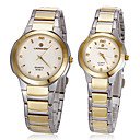 Couple's Simple Round Dial Steel Band Quartz Analog Couple's Watch