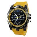 Men's Iron Man Style Black Case Rubbe Band Quartz Wrist Watch (AssortedColors)