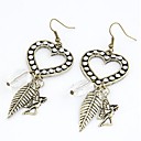 Retro Peach Heart Leaf Earrings