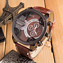 Homme Montre de Sport Montre Militaire Quartz énorme Cuir Noir / Orange / Marron Montre Décontractée Cool Analogique Marron Rouge Bleu Un ans Autonomie de la batterie / SSUO 377