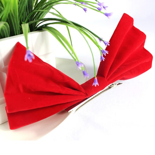 Cute Sweet Lovely Christmas Bowknot Hair Clip Hairpin for Decoration Decor Supplies