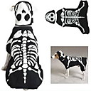Noctilucent Dogs Bone Style Jumpsuit with Eyepatch for Dogs(Black,XS-XL)