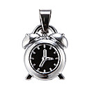 Exquisite High Quality Shining Silver Small Alarm Clock Pendant(1 Piece)