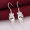 Lureme Fashion Silver Plated Crystal Butterfly Flower Earring