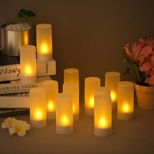 12 pcs Rechargeable LED Flameless Tealight Candles Lights