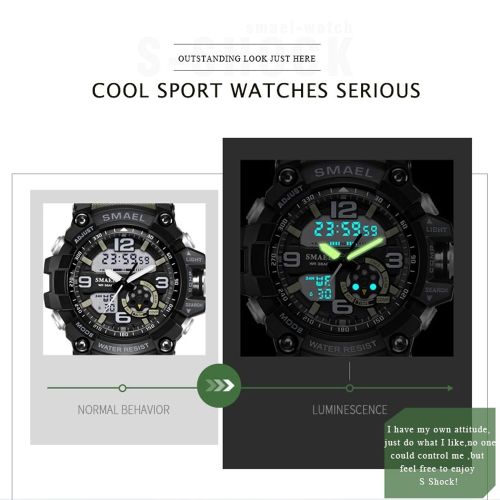 Men's Stylish Sports Multi-function Electronic Waterproof Watch Dual Display Wristwatches