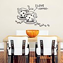 Coffee Cup Shaped Modern  Cute Plastic Wall Stickers(Black color x1pcs)