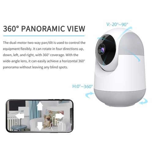 Caméra Wifi intelligente Caméra de sécurité sans fil Système de surveillance de moniteur pour bébé à domicile avec détection de mouvement de vision nocturne Caméra sans fil audio 2 voies