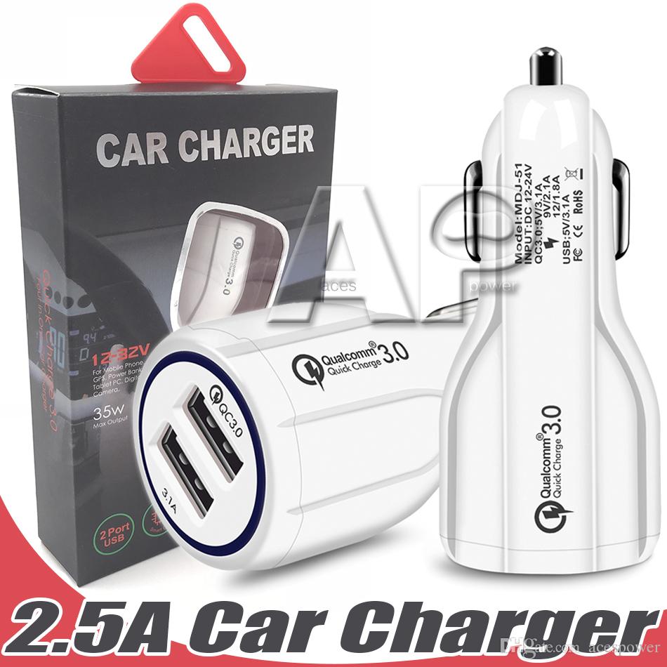Car Charger 2.4A For iphone8 8plus Iphone Xs Max For Samsung S10 5G Car-charger Adapter USB 2 Port Universal