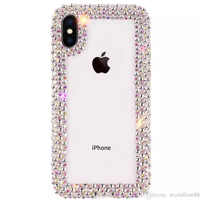 Luxury Diamond Designer Phone Cases Cover coque For iPhone Xs MAX Xr 6 7 8 Plus Case Clear Rhinestone Glitter Phone Case
