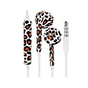 3.5 mm Audio Jack Leopard Pattern In-ear Headphones w/ MIC for iPhone 6 iPhone 6 Plus