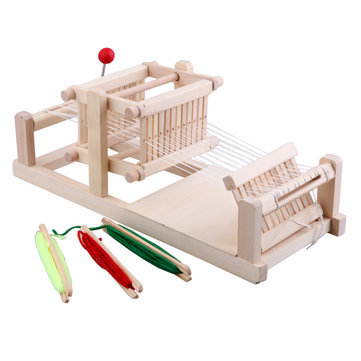 Chinese Traditional Wooden Table Weaving Loom Machine Model Hand Craft Wood Toy