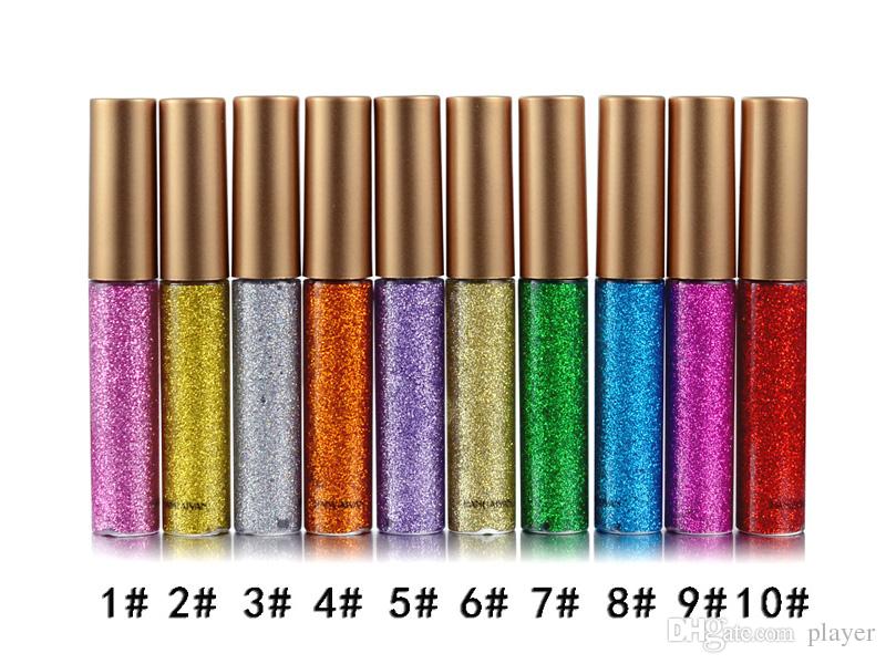 2018 HANDAIYAN Glitter Liquid Eyeliner Pen 10 Colors Metallic Shine Eye Shadow Liner Sequin Liquid Eyeshadow