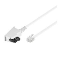 Wentronic Goobay TAE-F-Anschlusskabel (Universal-Pin Out), Weiß, 3 m - TAE-F-Stecker auf RJ11/RJ14-Stecker (6P4C) (68539)