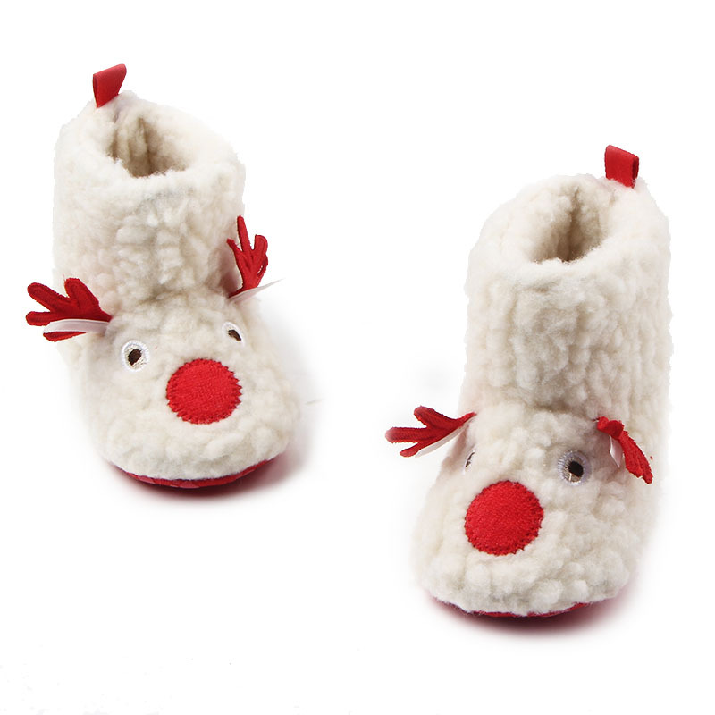 Baby / Toddler Christmas Cartoon Elk Design Velcro Prewalker Ankle Boots