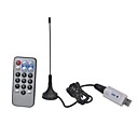 RTL2832U  R820T Mini DVB-T  DAB  FM  USB Dongle récepteur de télévision numérique avec télécommande / Antenne - Blanc