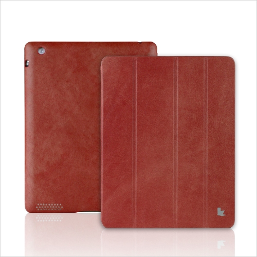 Echte Leder Magnetic Smart Cover schützende Fall stehen für iPad 4 3 2 Wake-Up schlafen Vintage Red