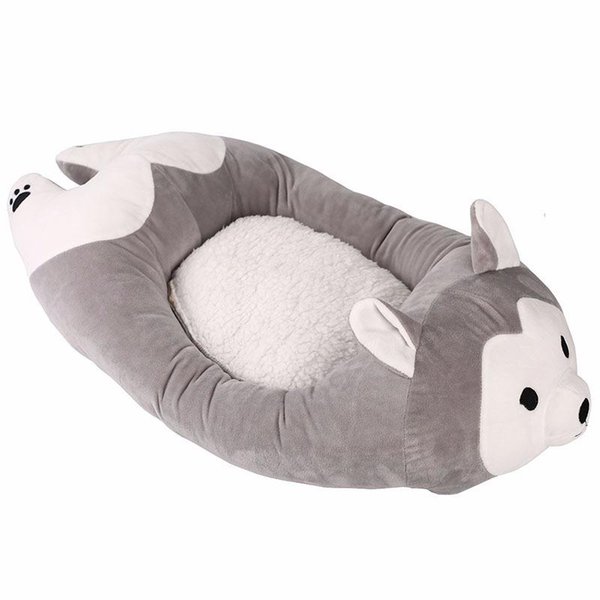 Kennels & Pens 2021 Siberian Shiba Inu Kennel Cartoon Cute Suede Pet Nest Dog Cat Bed Cage Warm Plush Mat Blanket Large