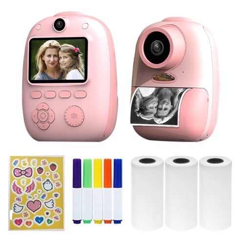 D10 Instant Camera Imprimante photo 1080P HD Mini appareil photo numérique pour enfants - Rose, pas de carte TF