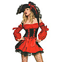 Sexy Cool Pirate femme noir et rouge costume d'Halloween