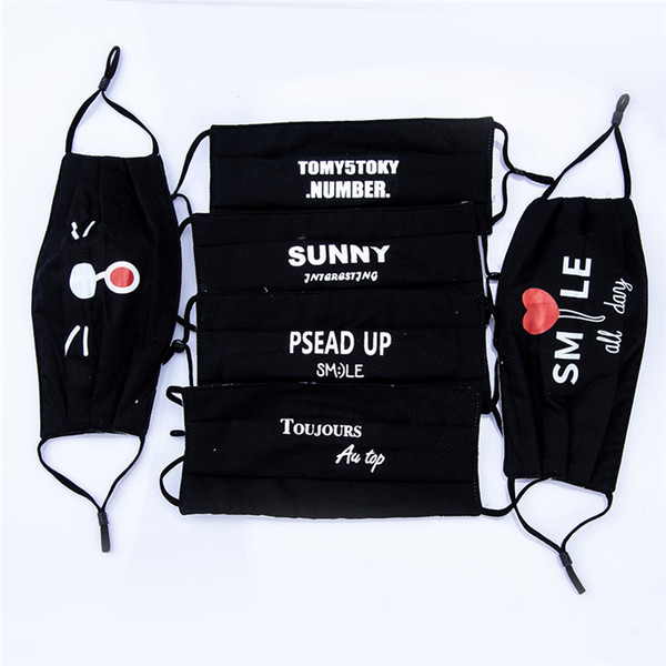Party Anime Washable Cotton Face Mask Adults Black Cloth 4-Layer Anti PM2.5 Pollution Windproof Mouth Cover Masks
