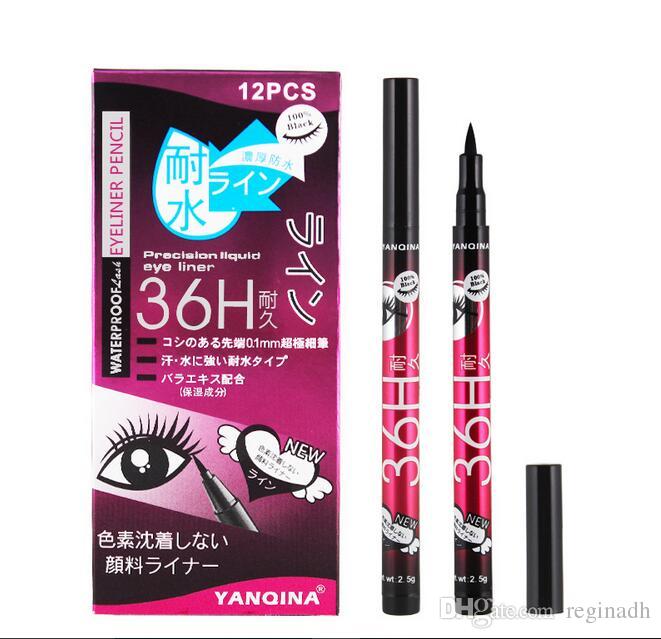 Hot selling Black Waterproof YANQINA Eyeliner Pencil Long Lasting Moisturizing Eye liner pencil Makeup Tools Cosmetics