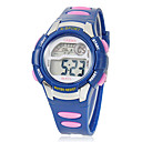 Children's Multi-Functional Round Dial Rubber Band LCD Digital Wrist Watch (Assorted Color)