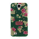 Green Peony Pattern Plastic Protective Hard Back Case Cover for Samsung Galaxy S4 I9500