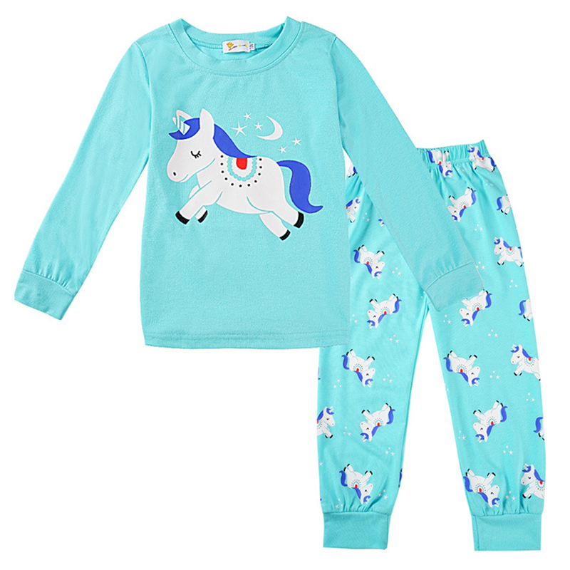 Unicorn Print Long-sleeve Underwear Set