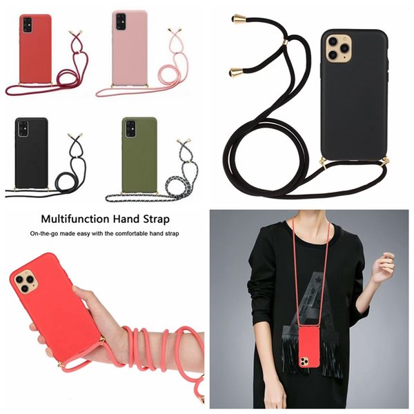Multifunction Hand Strap 2.0MM Soft TPU Cases For Iphone 14 Pro Max 13 12 11 X XR XS MAX 8 7 6 Iphone14 Fashion Mobile Cell Phone Back Cover With Crossbody Shoulder Lanyard