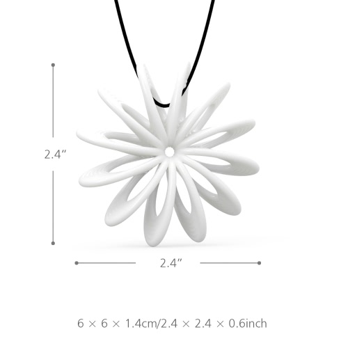 Tomfeel 3D Printed Jewelry Blooming Flower Elegant Modeling Pendant Jewelry Necklace Accessories